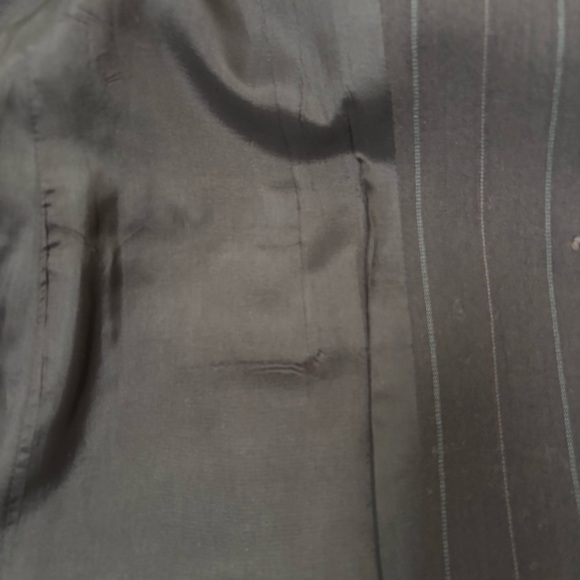 Lauren Ralph Lauren Pinstripe Wool Blazer Brown Academia Preppy Office 10P - Picture 10 of 12